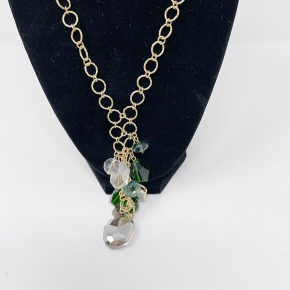 Inc International Concepts Gold Tone Chainlink Necklace with Bauble Pendants - Picture 2 of 6